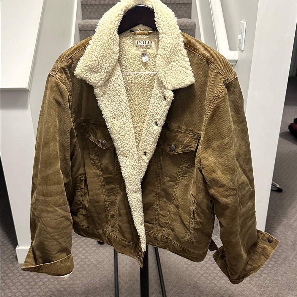 Polo by Ralph Lauren Brown Suede Sherpa-Lined Jacket